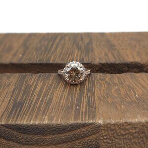 Size 7 Rose Gold Over Sterling Silver Fancy Cubic Zirconia Ring A1000